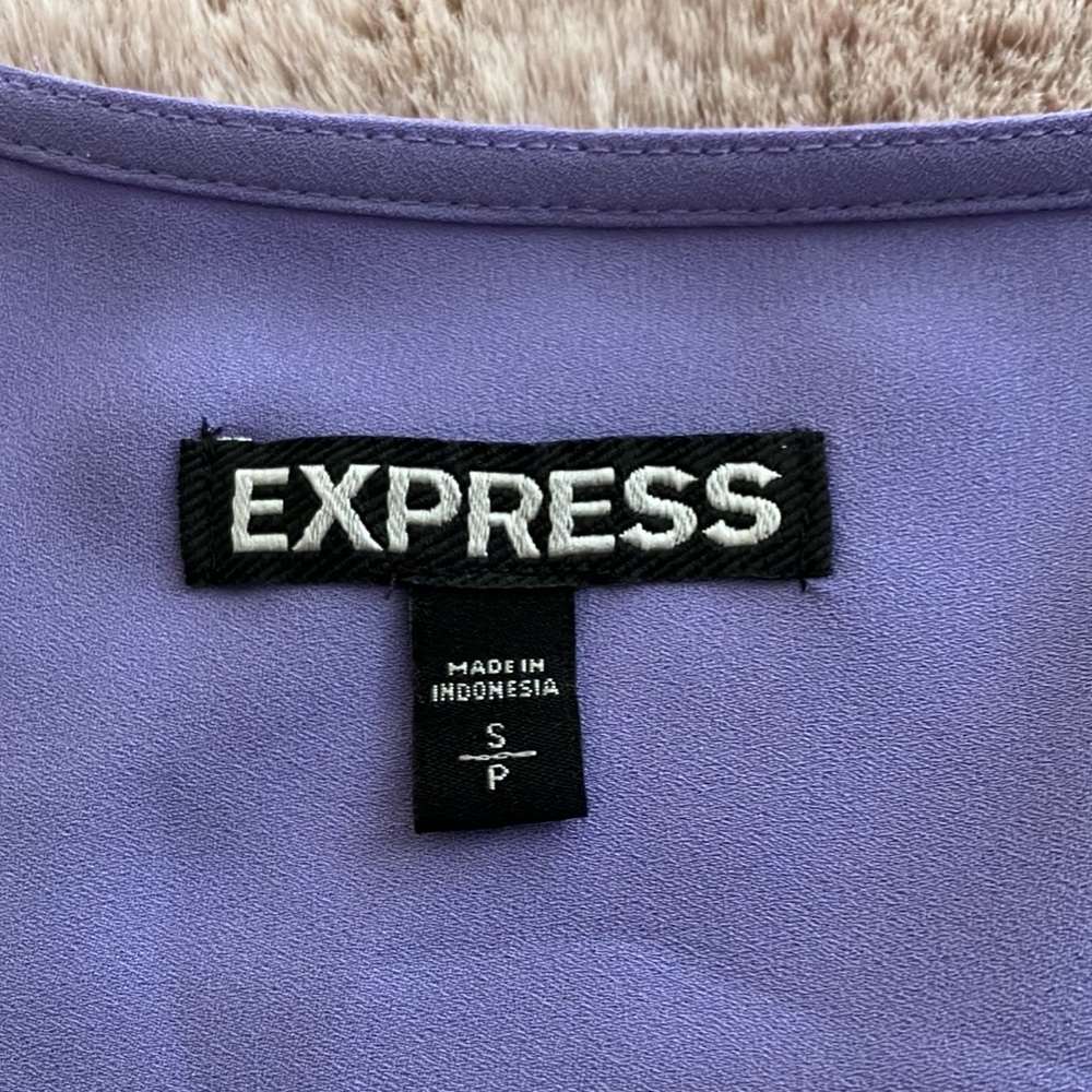 NWOT EXPRESS LILAC-LAVANDER SHIRT SIZE SP SMALL PETITE) - Picture 3 of 10